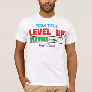 Text 'Level Up' mit grünem Ladefortschritt T-Shirt