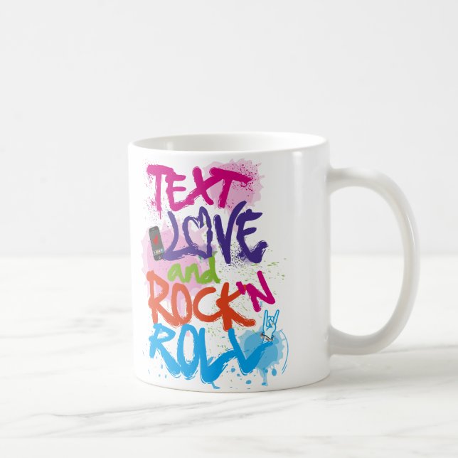 Text, Liebe und Rock 'n Roll Kaffeetasse (Rechts)