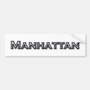 Text-Logo Chrom-Endmanhattans NY Autoaufkleber