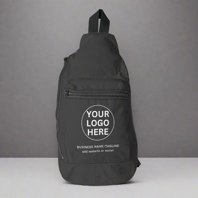 Text & Logo l Werbe-Markengrau Crossbody Bag (Von Creator hochgeladen)