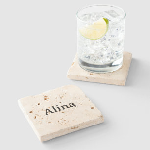 Text löschen, eigenes Design hinzufügen 4" x 4" Tr Steinuntersetzer