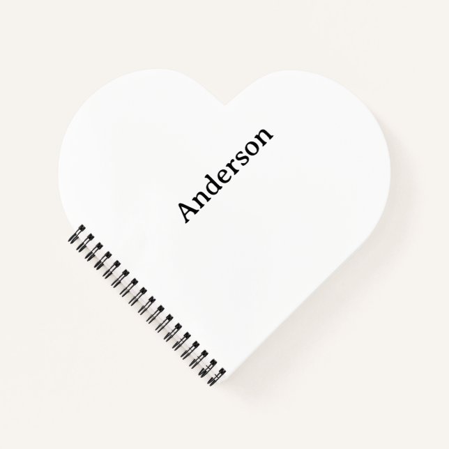 Text löschen und eigenes Design Herzform  Notizbuch (Vorderseite)
