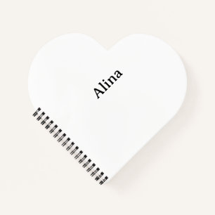 Text löschen und eigenes Design hinzufügen Herzför Notizbuch