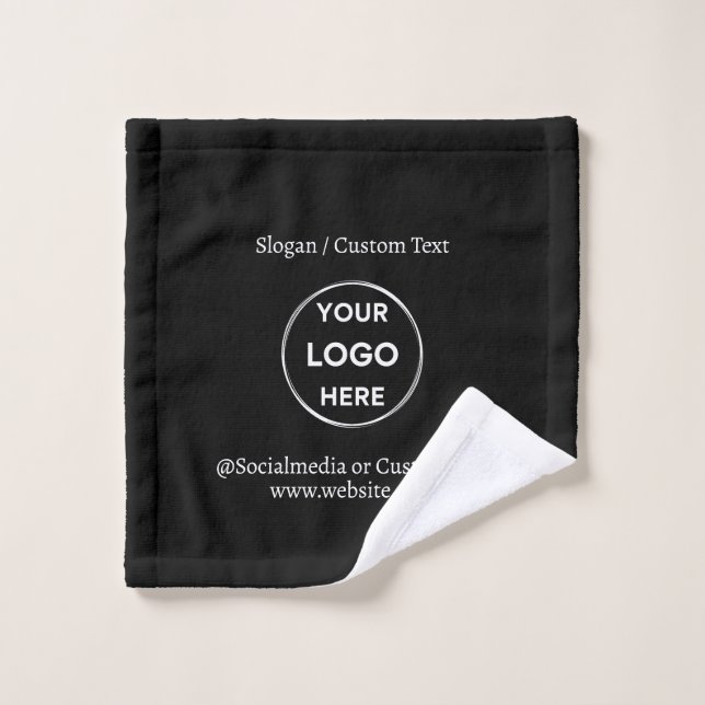 Text mit benutzerdefinierten Schwarzen Logos Moder Waschlappen (Waschlappen)