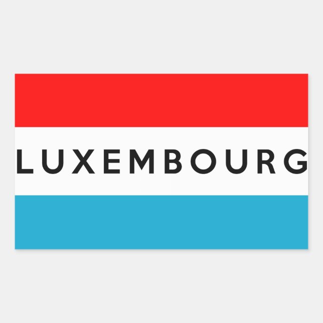Text mit dem luxemburgischen Ländersymbol Rechteckiger Aufkleber (Vorderseite)
