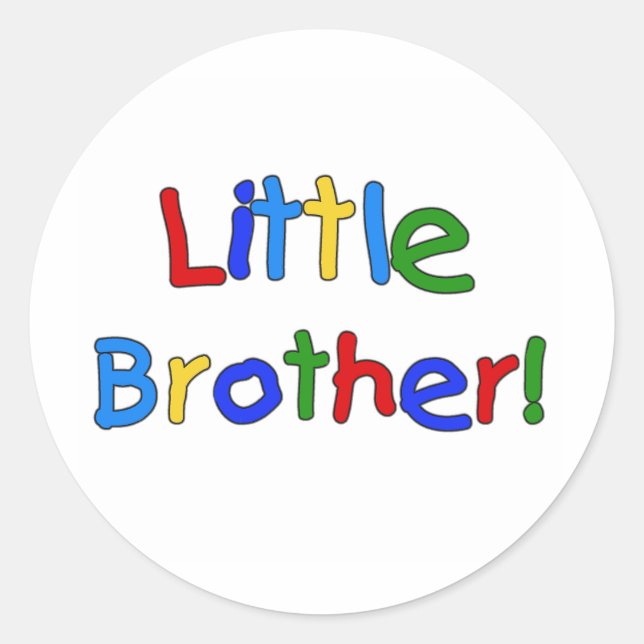 Text mit Primärfarben Little Brother Runder Aufkleber (Vorderseite)