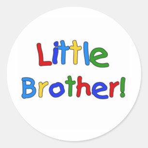 Text mit Primärfarben Little Brother Runder Aufkleber