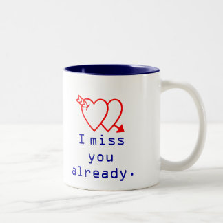 Text-Mitteilung verfehle ich Sie bereits zwei Zweifarbige Tasse