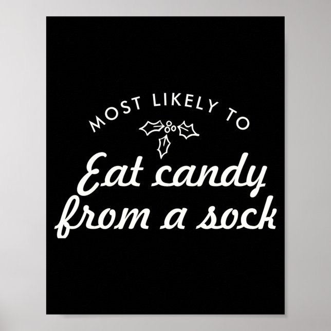 Text Most Likely To Xmas Fun Mistletoe T S  Poster (Vorne)