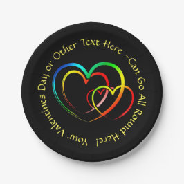 Text-Nachricht hinzufügen - Warnungen auf schwarz  Pappteller