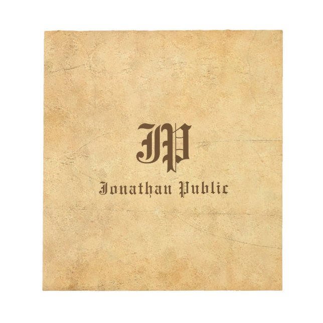 Text-Name für Monogramm-Editor Notizblock (Vorderseite)