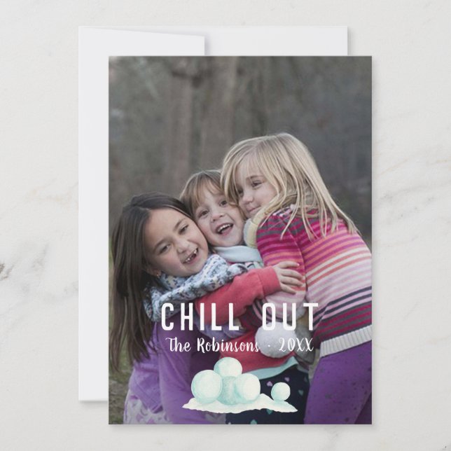 Text-Overlay Schnee Weihnachts-Foto Feiertagskarte (Vorderseite)