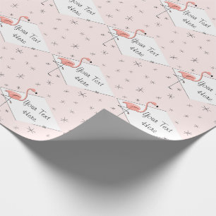 Text-Packpapier Diamant des Flamingos rosa Geschenkpapier