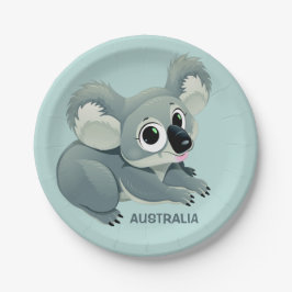 Text-Papier-Teller des niedlichen Koala Pappteller