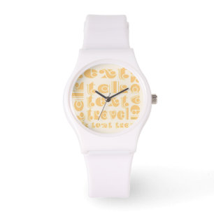 Text-Reisen weiß Armbanduhr