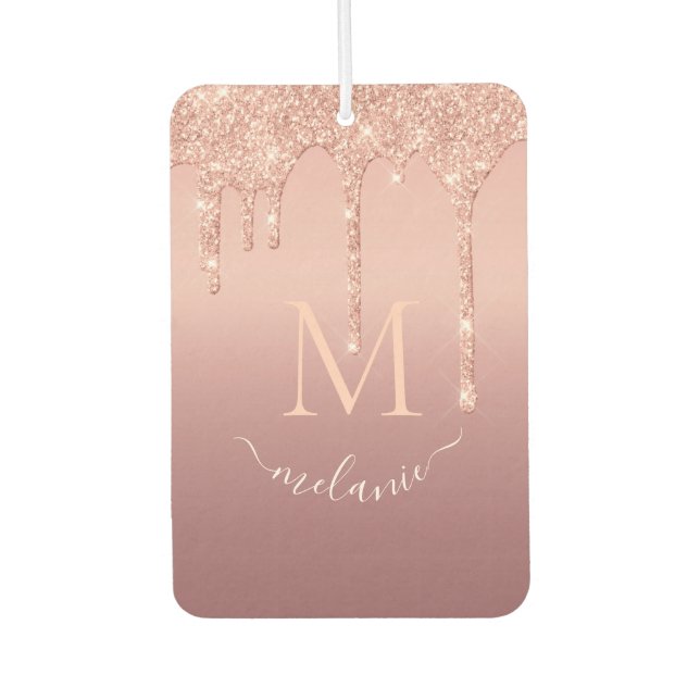 Text-Rose für Monogramm Autolufterfrischer (Vorderseite)