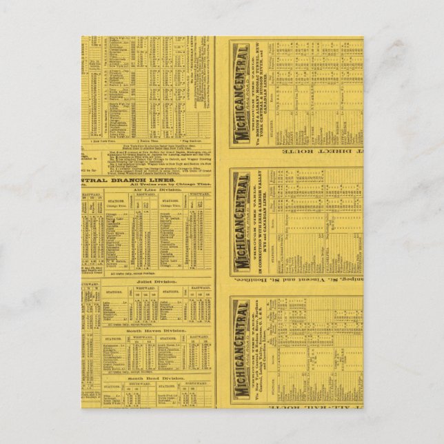 Text Seite Michigan Zentralbahn Postkarte (Vorderseite)