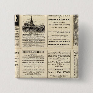 Text-Seite von Boston und Maine Railroad Button