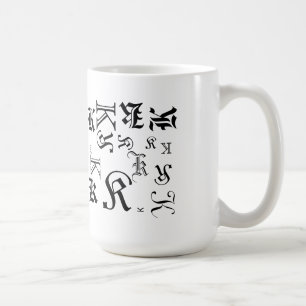 Text-Stil für Monogramm und Namen Kaffeetasse