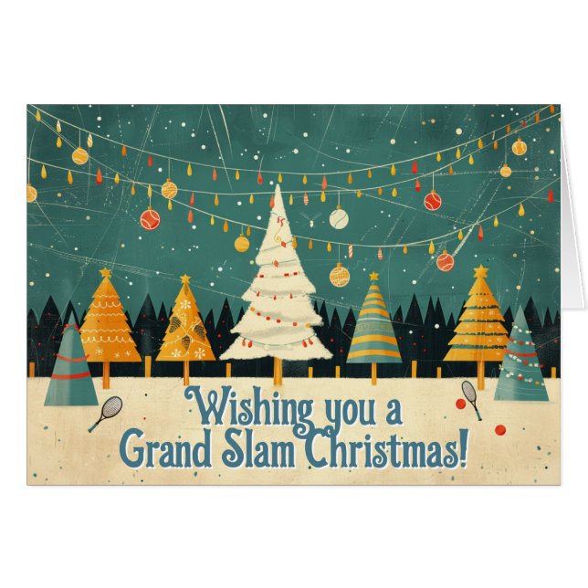 🎾 🎄 Text, Tennis Tree Tinsel (Vorderseite (Horizontal))