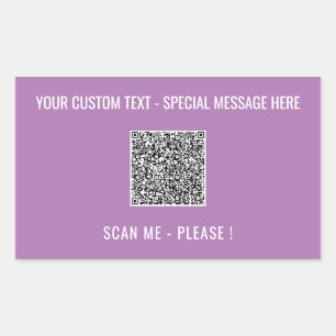 Text und Farbaufkleber für den QR-Scan Rechteckiger Aufkleber