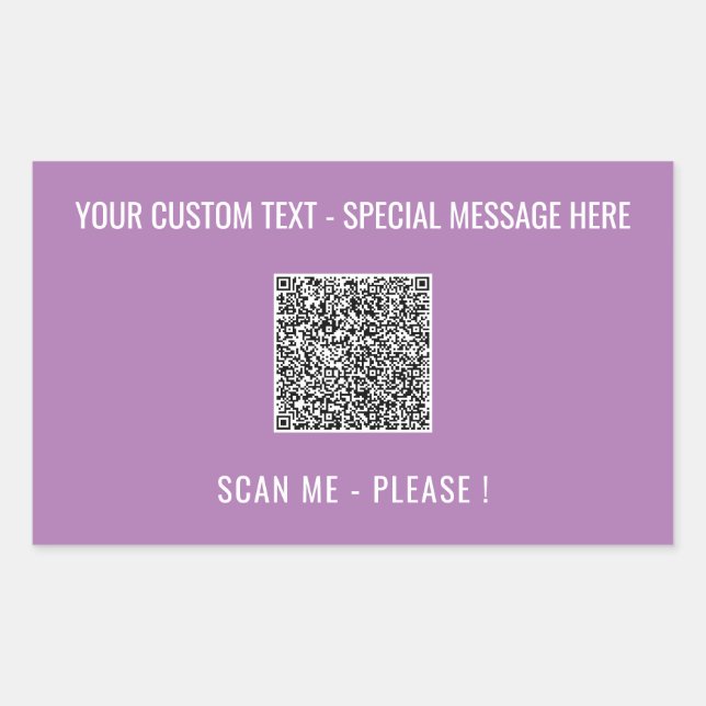 Text und Farbaufkleber für den QR-Scan Rechteckiger Aufkleber (Vorderseite)