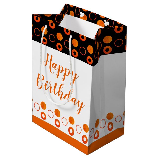 Text und Farben anpassen Mittlere Geschenktüte (Rückseite Schrägansicht)