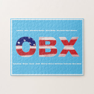 Text und Städte der OBX-Flagge