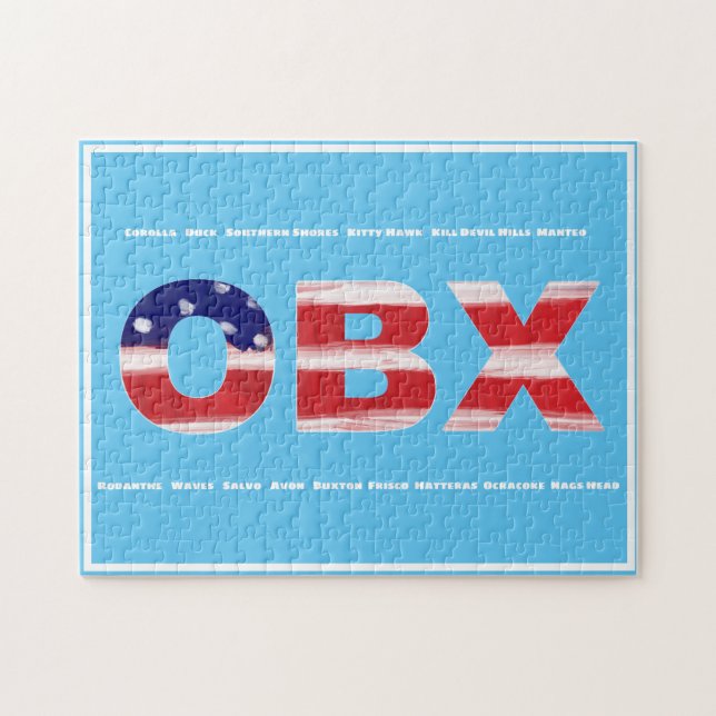Text und Städte der OBX-Flagge (Horizontal)