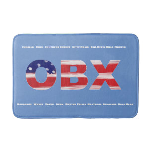 Text und Städte der OBX-Flagge  Badematte