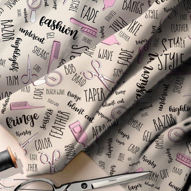 Text und Tools der Haarstilistik Pink2 ID749 Stoff (Von Creator hochgeladen)