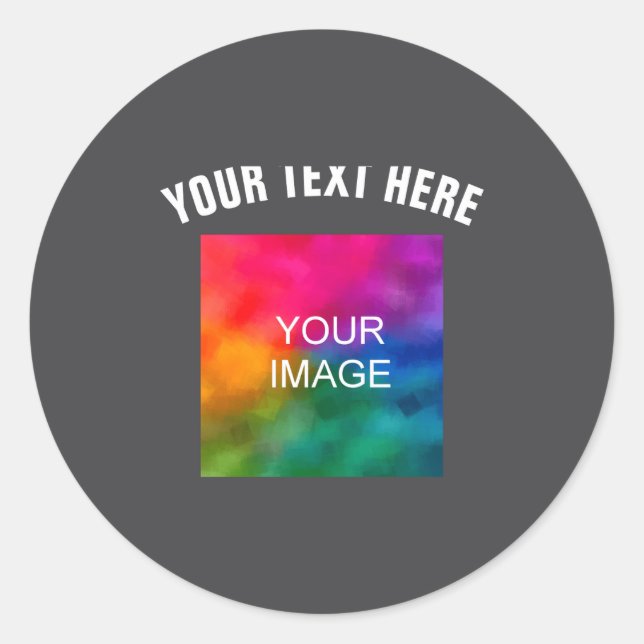 Text Upload Photo Template Boys Kids Modern  Runder Aufkleber (Vorderseite)