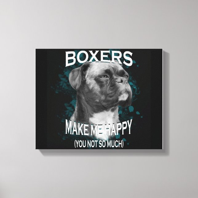 Text von Boxer Dog Animal Liebhaber Leinwanddruck (Vorderseite)
