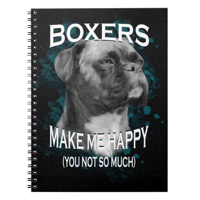 Text von Boxer Dog Animal Liebhaber Notizblock (Vorderseite)