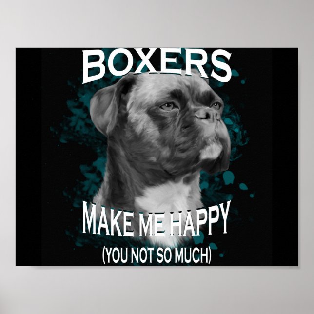 Text von Boxer Dog Animal Liebhaber Poster (Vorne)