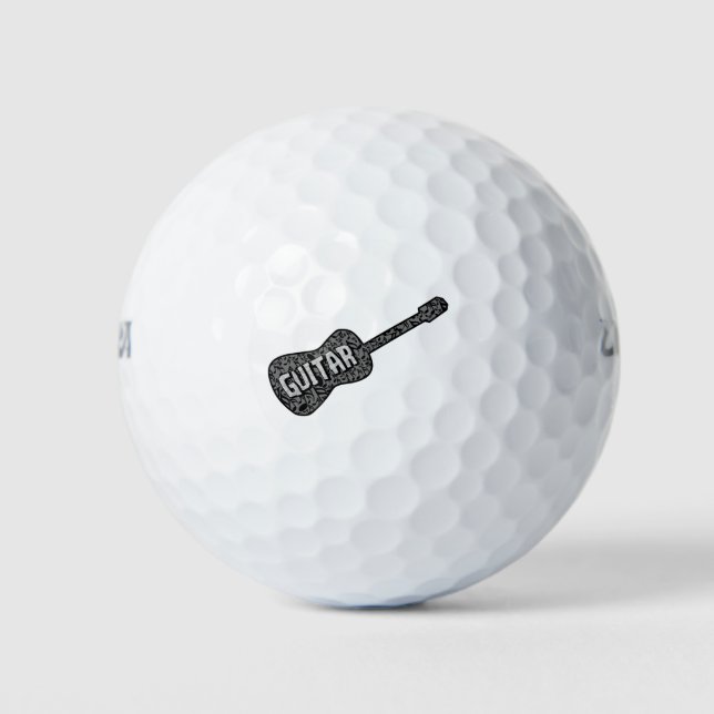 Text von Gitarren-Musiknoten Golfball (Vorderseite)