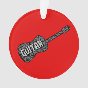 Text von Gitarren-Musiknoten Ornament