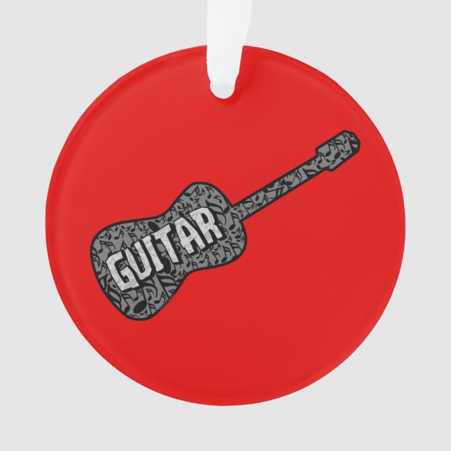 Text von Gitarren-Musiknoten Ornament (Vorderseite)