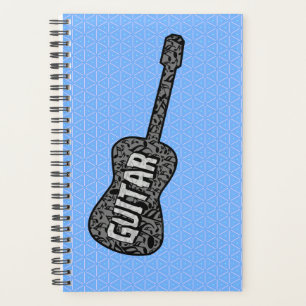 Text von Gitarren-Musiknoten Planer
