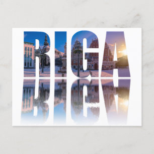 Text von Riga, Lettland Postkarte
