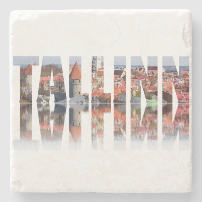 Text von Tallinn aus der Altstadt Steinuntersetzer (Vorderseite)