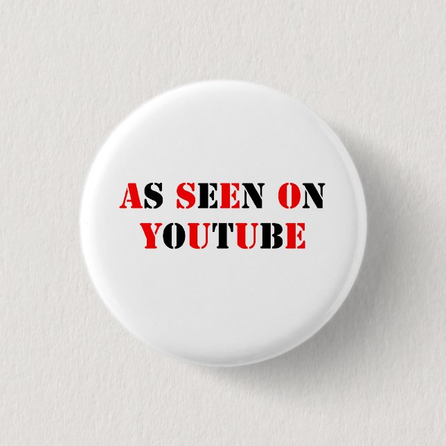 Text wie auf YouTube zu sehen - Rot/Schwarz Button (Vorderseite)