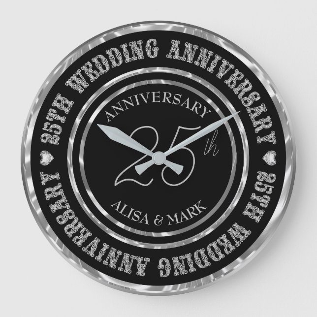 Text zum 25. Jahrestag der Diamanten Große Wanduhr (Vorderseite)