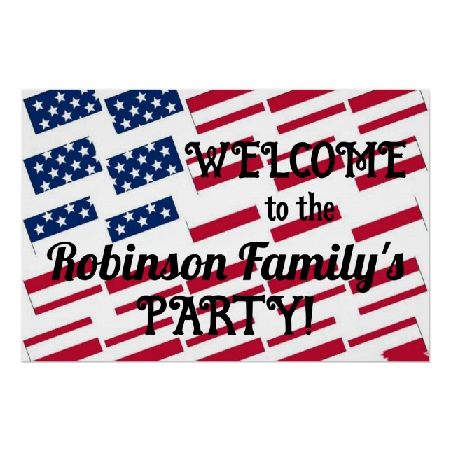 Text zur Kalligraphie der US-amerikanischen Flag T Poster (Vorderseite)