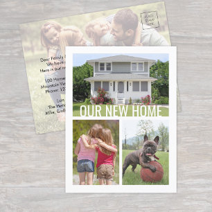 Textänderung der Adresse 4 FotoCollage Bewegend Ankündigungspostkarte