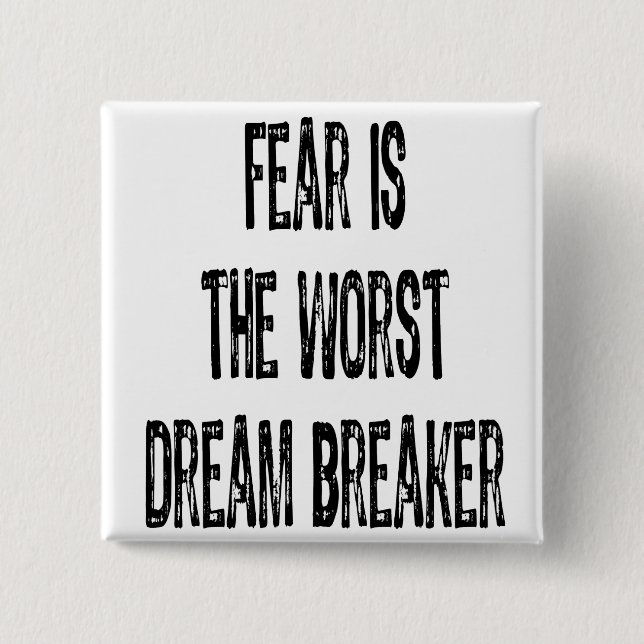 Textangst ist der schlimmste Traumbruch-Schwarz Button (Vorderseite)