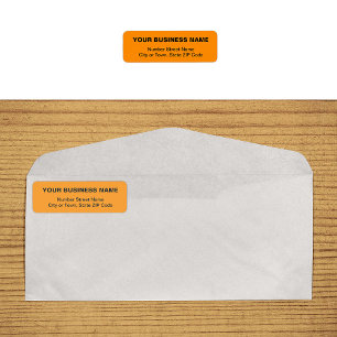 Textbasiertes Orange Geschäft Retourenadressetiket