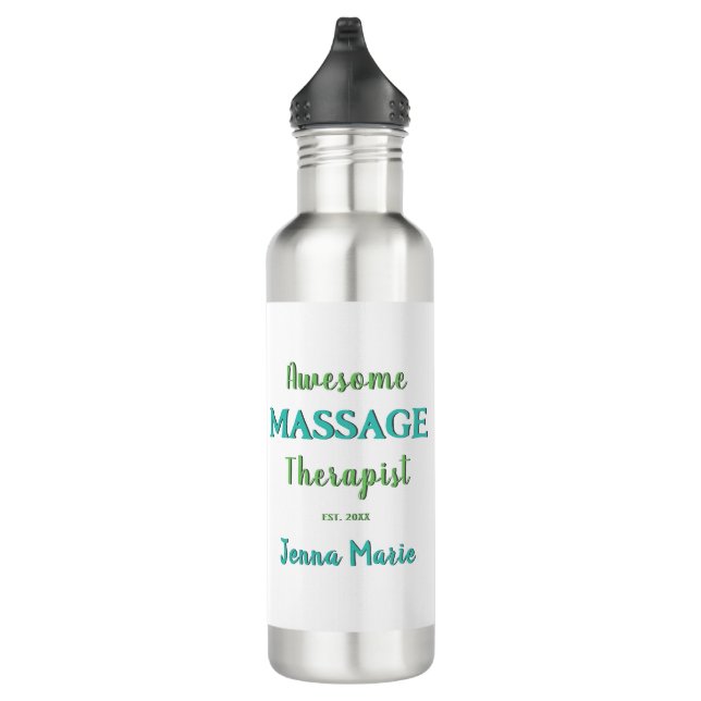 Textdesign des spielerischen Massagetherapeuten Edelstahlflasche (Rechts)