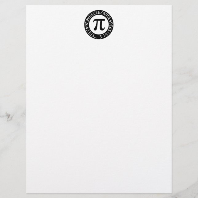 TEXTDESIGN Pi Nummer Mathematisches Symbol Briefbogen (Vorderseite)