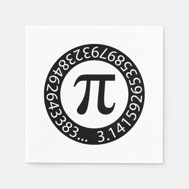 TEXTDESIGN Pi Nummer Mathematisches Symbol Serviette (Vorderseite)